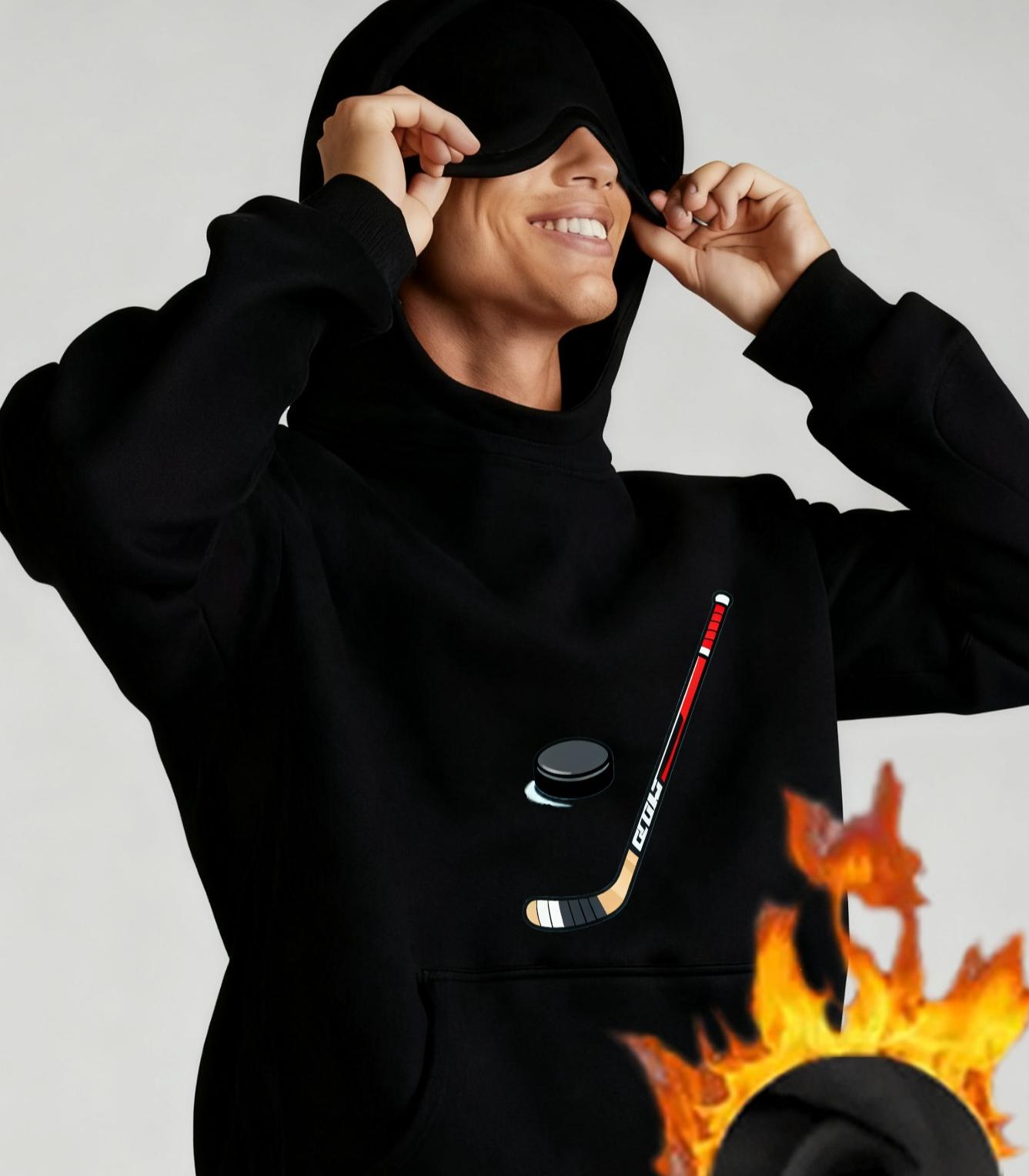 Canada Hockey Men s Minimalist Hoodie with Eye Mask, Simple & Practical S