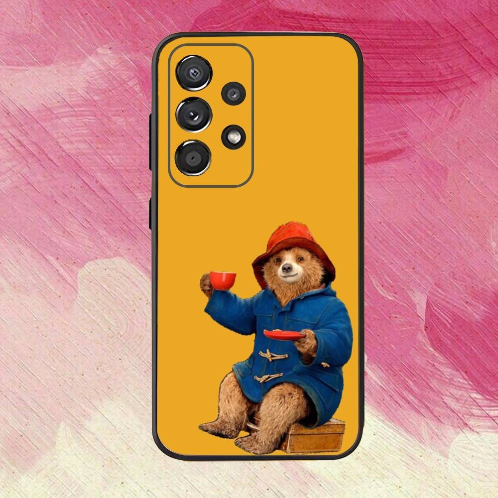 Cute P-Paddington B-Bear Phone Case For Samsung S25,S24,S21,S22,S23,S30,Ultra,S20,Plus,Fe,Lite,Note,10,9,5G Black Cover