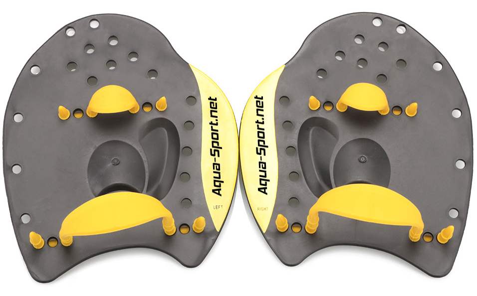 Aqua-Sport Swim Paddles Swim Paddle Pro Black-Yellow As1361 Size L