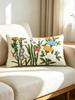 1pc Exquisite Garden Floral Embroidered Cushion Cover Without Core For Various Room Machine Washable
