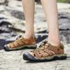 Large Size Summer Outdoor Men Beach Sandals Roman Style Genuine Leather Men Sandals