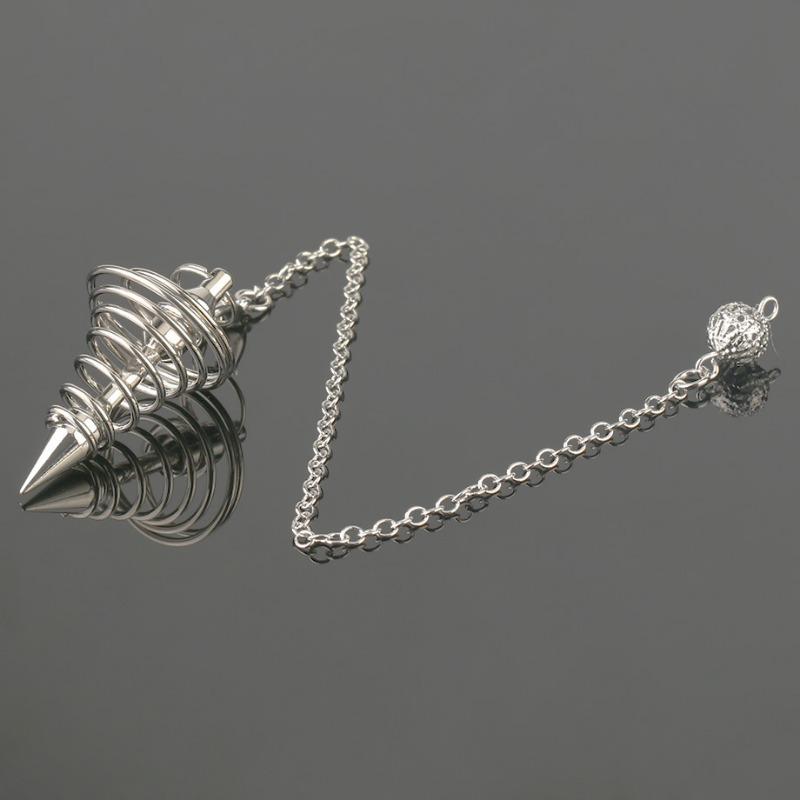 Metal Pendulum Pendulos Radiestesia Pendulums for Dowsing Divination Spiral Cone Antique Gold Color Silver Color Reiki Jewelry