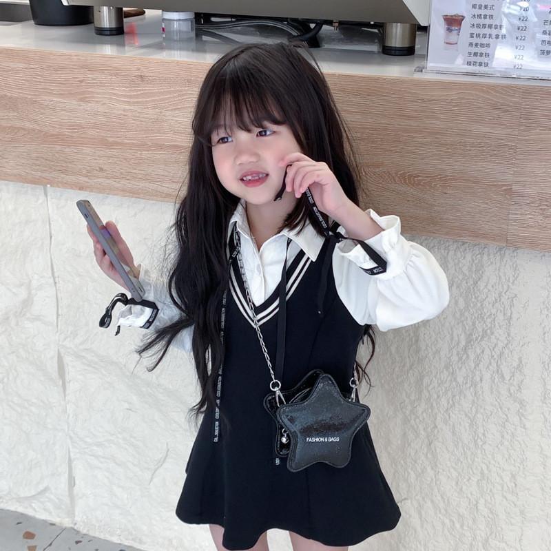 Fashionable Color Solid Star Shaped Glossy Children Casual Shoulder Chain Bag