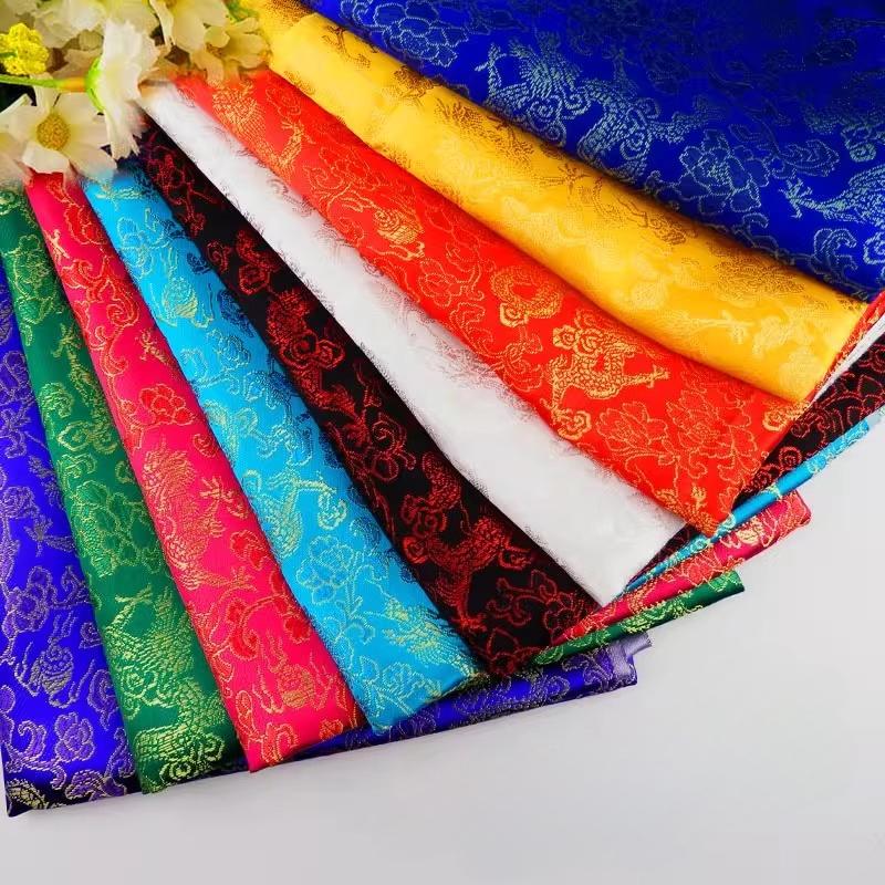 Wide 90cm Dragon Pattern Series of Brocade Fabric for Ancient Hanfu Cosplay Kimono Tang Suit Cheongsam and Silk Brocade Clothing