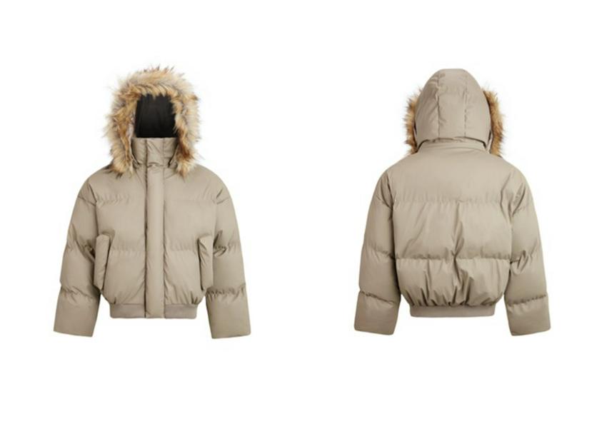 Zuo Shan Diao Men's High-End Hooded Jacket with Fur Collar, Thickened Cotton Padding, PU Leather, Warm Bread Jacket