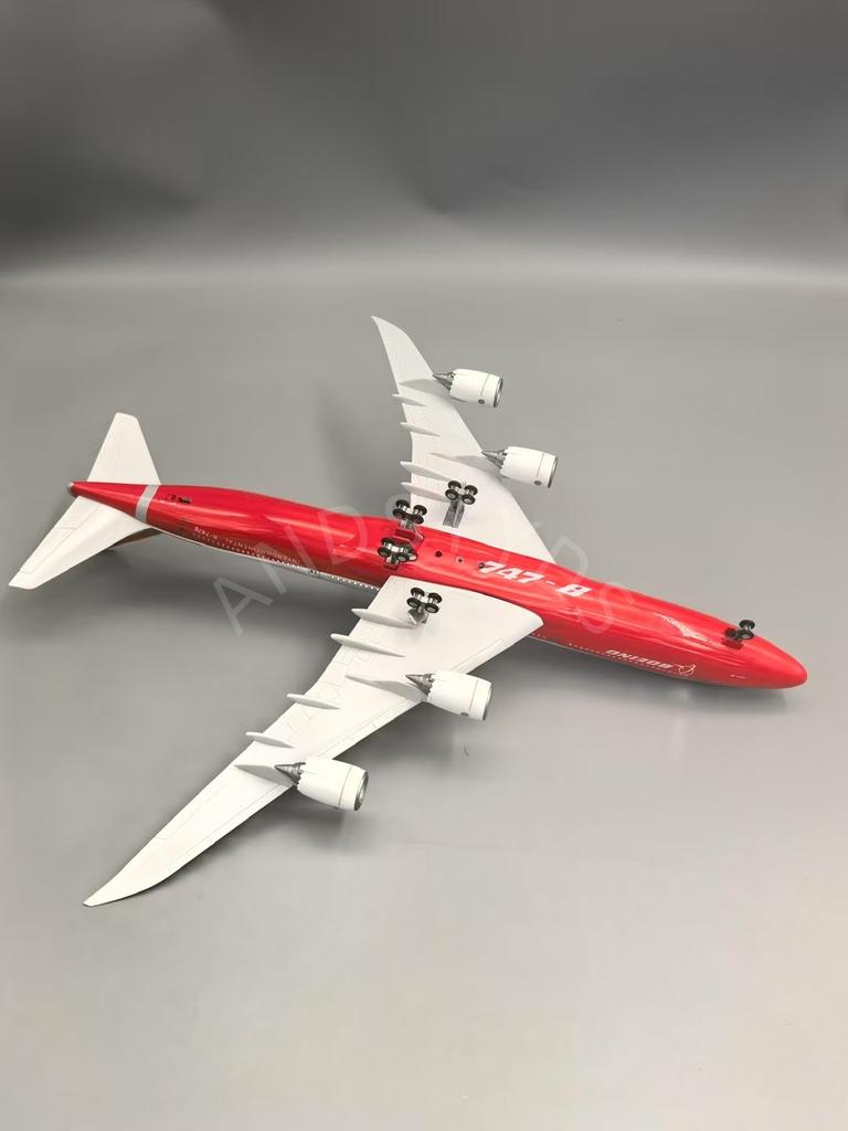 47cm Model Aircraft B747-8 Prototype Airways Diecast Resin Airplane 1/160 Scale With Light Collectible Model Kit Ornament