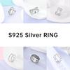 925 Silver Shine Zircon Ring Original Stone Multi Layer Wide Rings For Women Fine Jewelry Wedding Party Gift