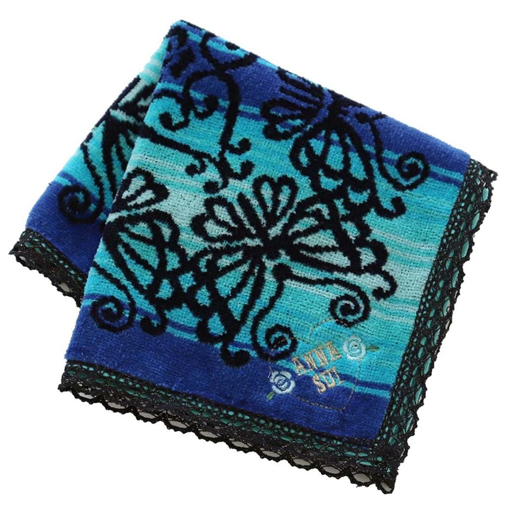 Anna Sui Large Lace Handkerchief Gradient Towel Hand Towel 30cm (approx. 30cm) (Blue) Women's Approx. 109307-0011-01
