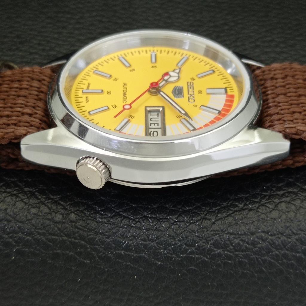 REFURBISHED SEIKO 5 AUTOMATIC 6309A VINTAGE JAPAN MENS YELLOW WATCH A441151-4 Sk-a441151