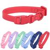 Waterproof soft-plastic safety-clasp pet collar, adjustable size, red M