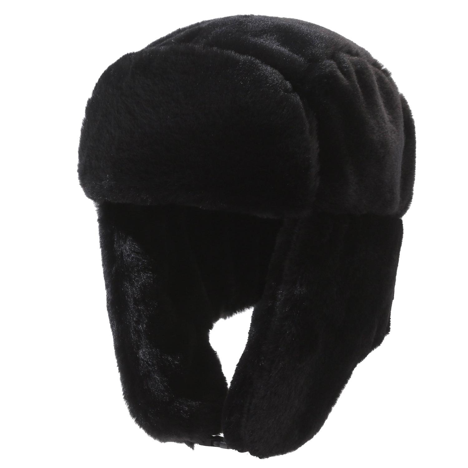 

Thickened Plush Lei Feng-style Earmuff Hat (2 Wearing Styles) - Windproof, Cold-Resistant, Ideal for Winter Outdoor Cycling. чорний
