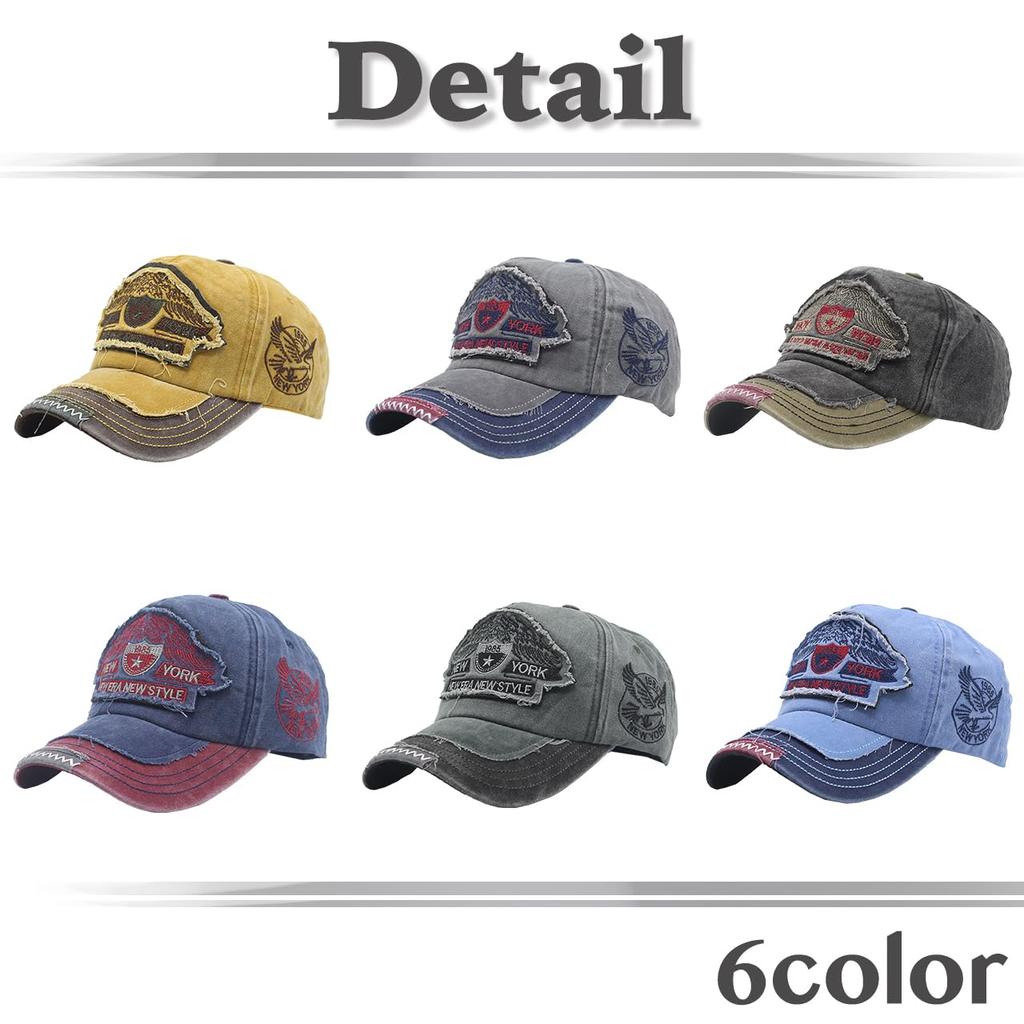 American CZ188 [White Fang] Hat, Cap, Casual, Brim, Cool, Vintage, Outdoor, Men's, Women's, (Black)