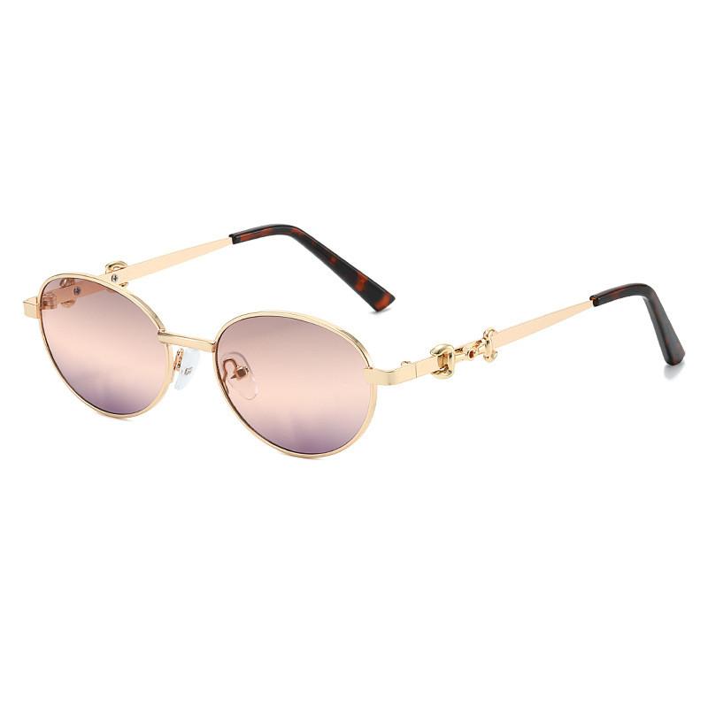 Elliptical Metal Frame Sunglasses For Women Men Uv400 Sun Protection Outdoor Fashion Wear Summer 2026