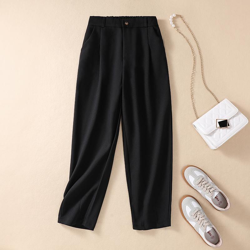 

MOJTA женские весенне-осенние повседневные свободные брюки больших размеров с высокой талией, брюки L чёрный