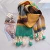 Vibrant Rainbow Warm Scarf: Stylish Autumn & Winter Neck Protection for Women