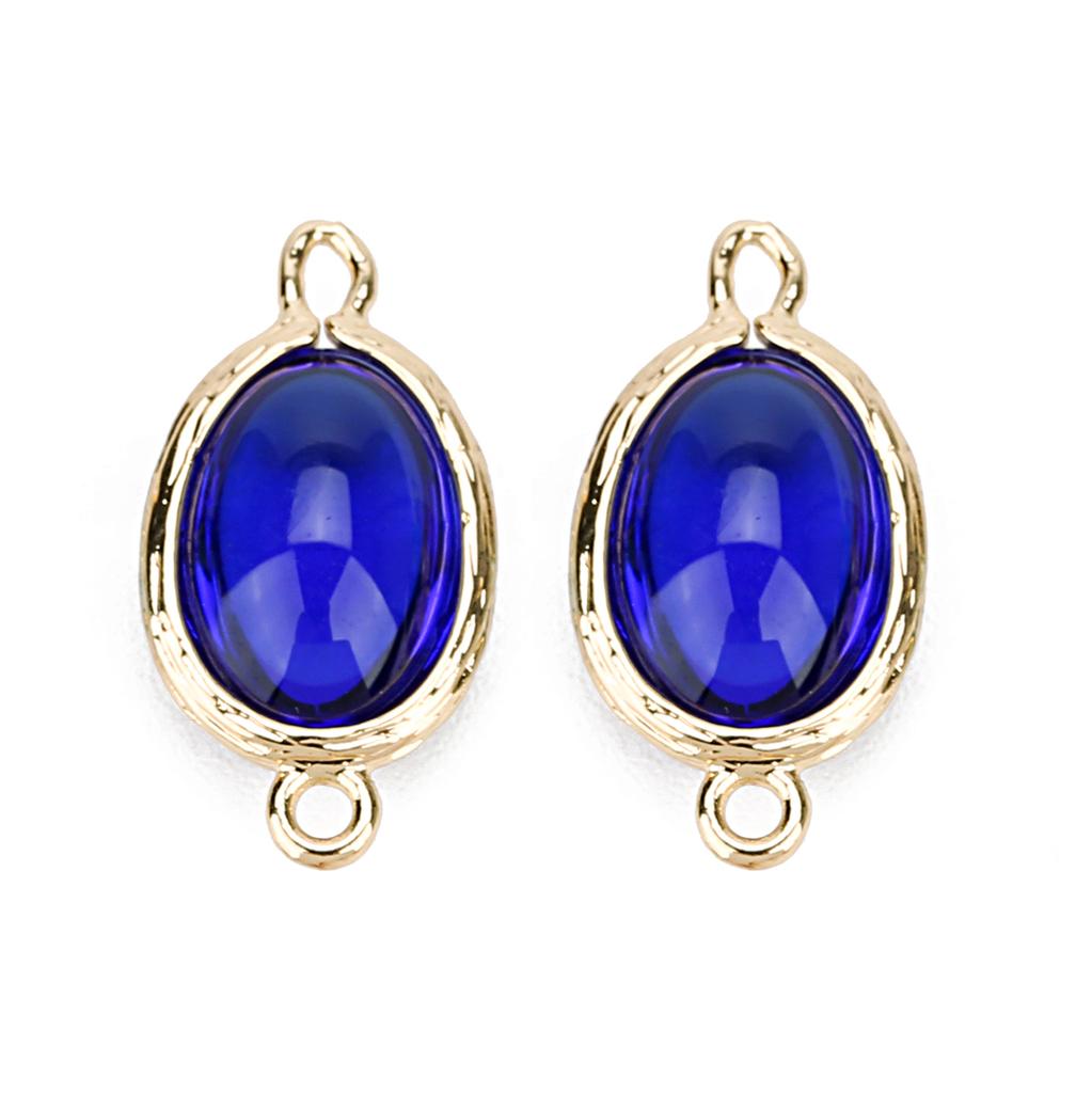 5Pcs/Lot 12×23mm Glass Pendant Smooth Colored Double Hole 2mm Pendant For Women's Earrings Making Diy Charm Bracelet Supplies