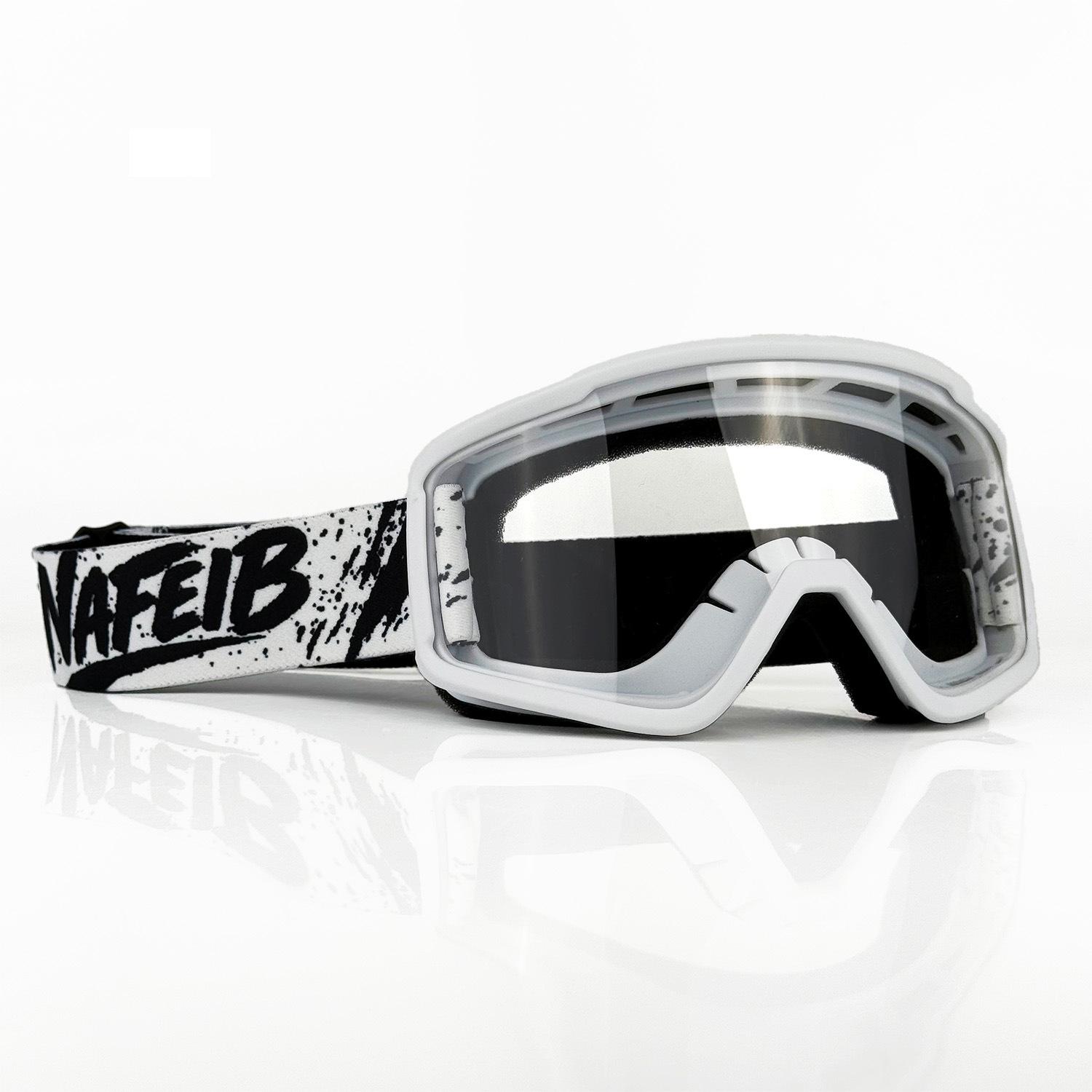 

New ski goggles UV400Off-road motorcycle riding goggles, windproof sports helmet for racing events прозрачный белый