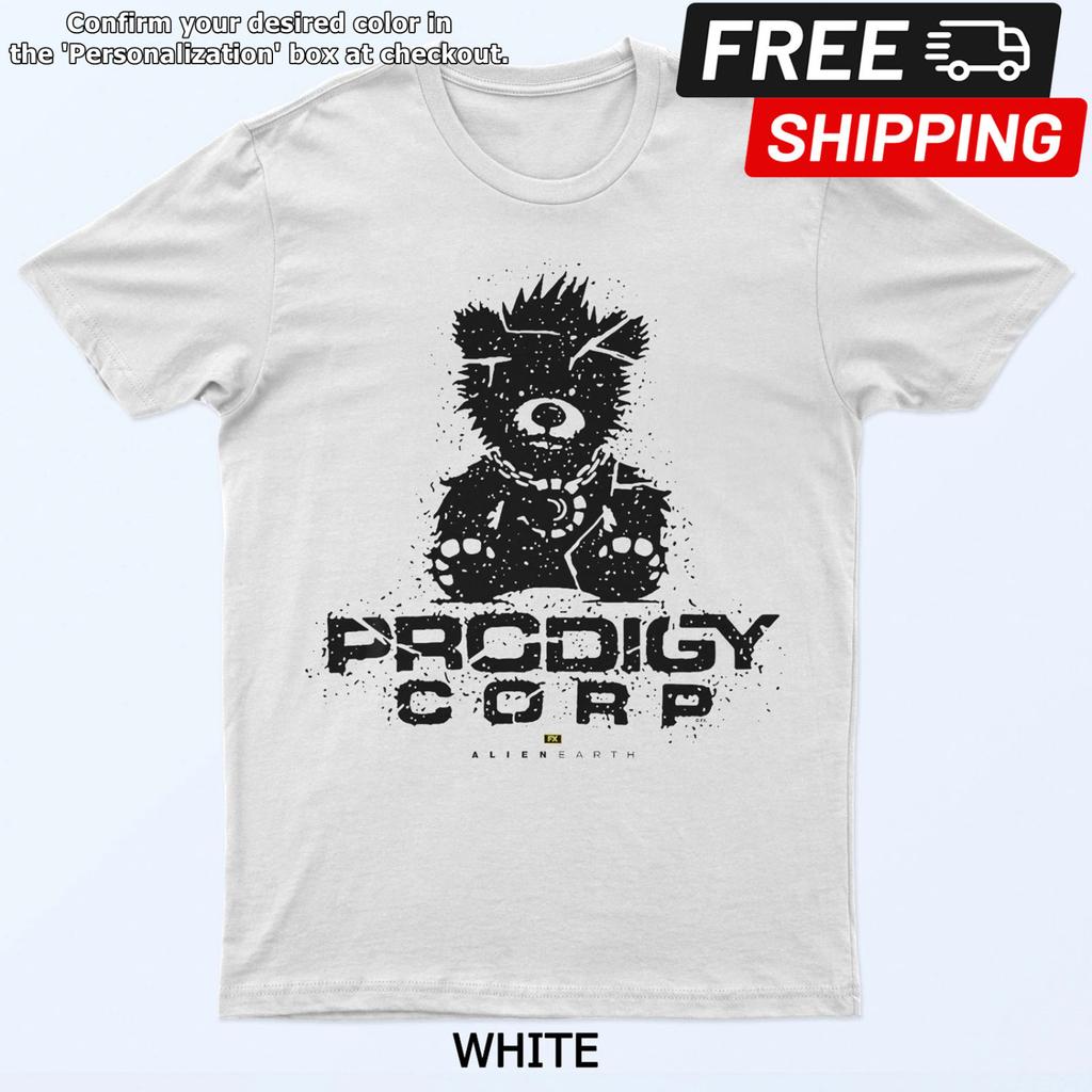 Alien Earth Prodigy Corp Bear Distressed Sci-Fi TV Logo Graphic Tee