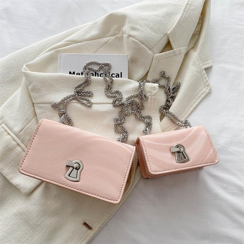 

Stylish Vintage Small Bag For Women Trendy Pu Leather Shoulder Bag With Elegant Texture Small рожевий