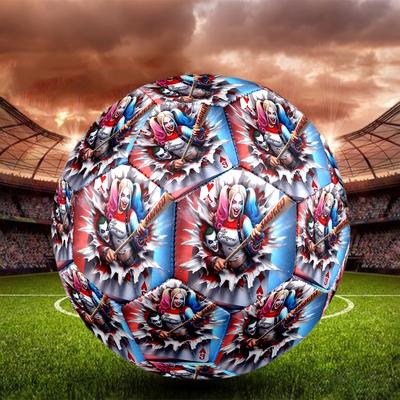 Superhero Print Size 5 Soccer Ball, Standard Match Football for Sports Game and Team Practice, Ideal Gift for Soccer Fans