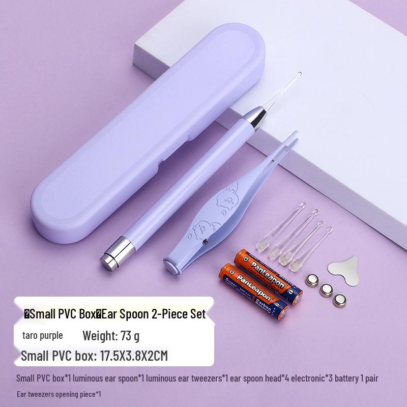LED Ohrreinigungsset für Kinder: Leuchtendes Ohrstäbchen, Baby-Pinzette mit Licht & Wiederaufladbares Weichspitzen-Werkzeug