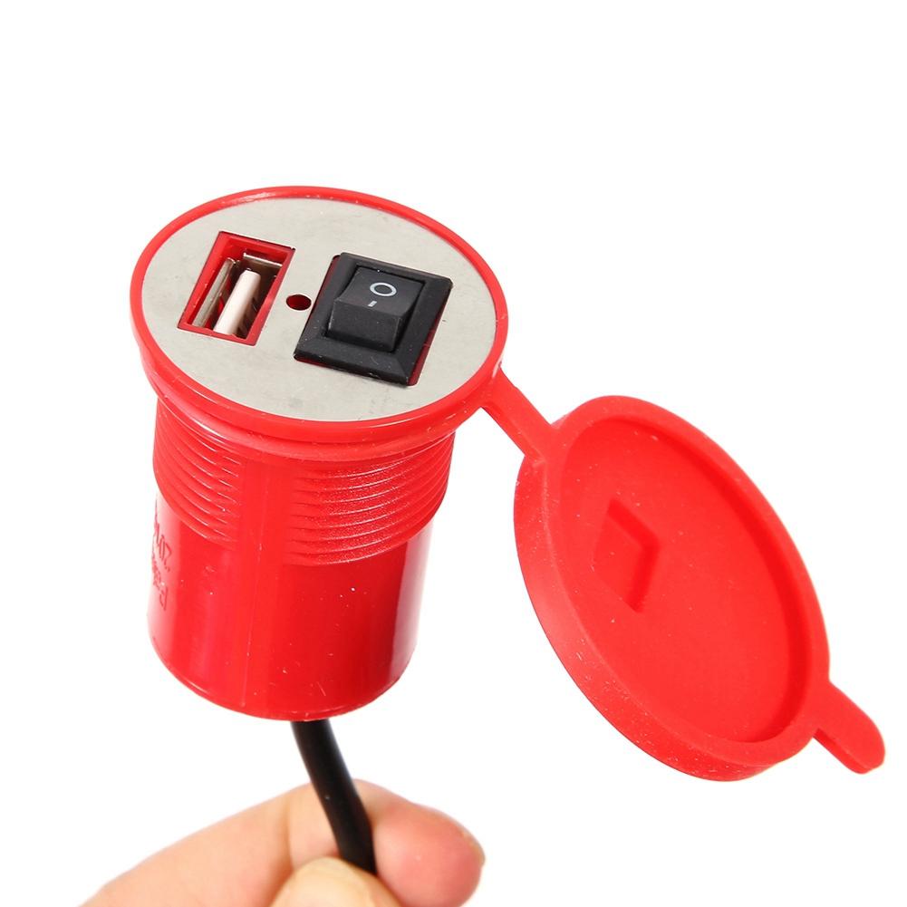 Motorcycle Handle Bar Phone Holder Waterproof USB     12V with   (Yellow)