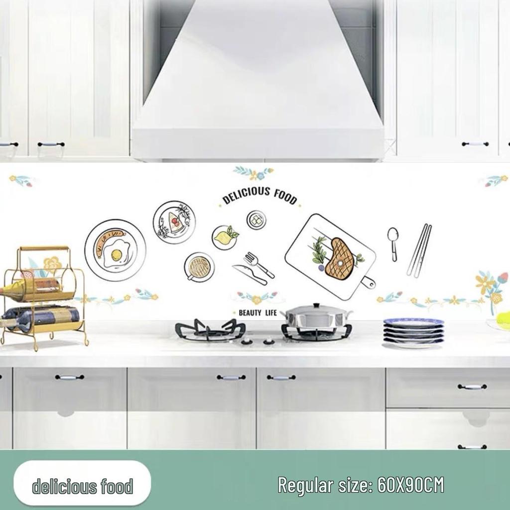 Ulepszone Odporne na Olej, Wodoodporne, Odporne na Ciepło, Ognioodporne Naklejki Kuchenne na Kuchenkę i Okap.