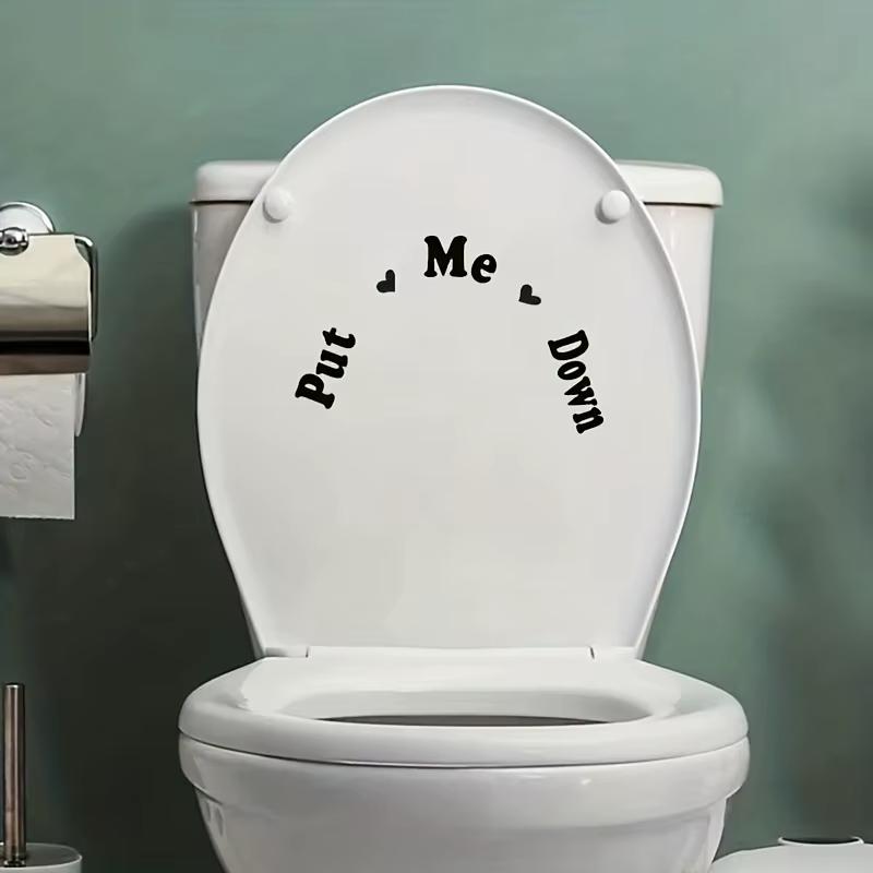 Self-adhesive Toilet Seat Stickers Easy-to-Apply Fun Slogans Bathroom Decorative Stickers Waterproof Toilet Stickers