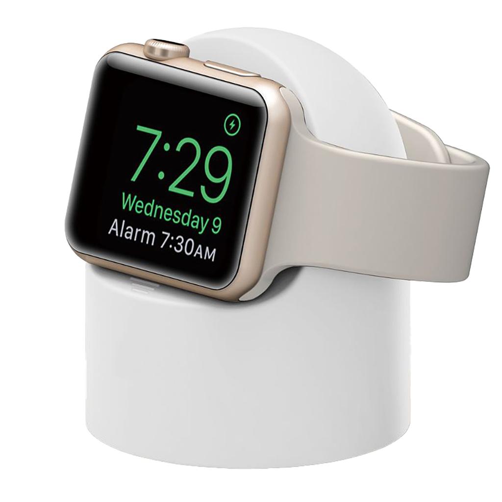 For iWatch Charging Stand Holder Silicone Dock Holder with Nightstand Mode for iWatch Wireless Charger