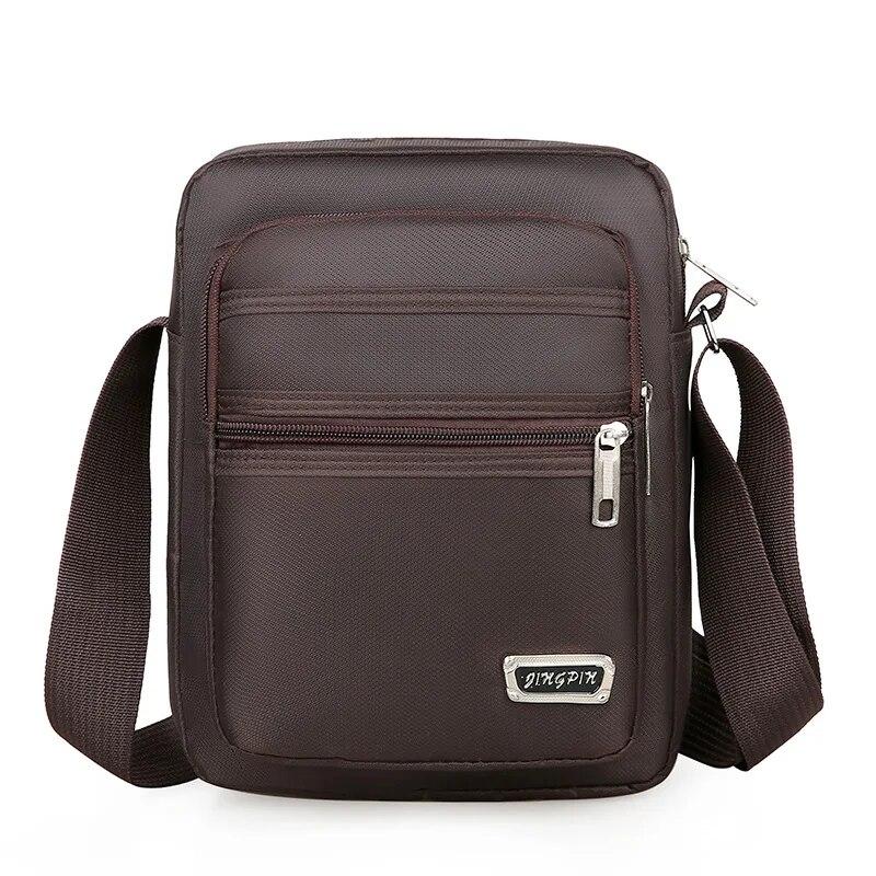 Business Leisure Mens Crossbody Bag Large Capacity Portable Handbag Multi Layer Waterproof Shoulder Bag For Commute
