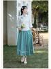 2025 Spring/Summer Women's Ethnic Retro Cotton Linen Embroidered Midi Skirt - Elastic Waist