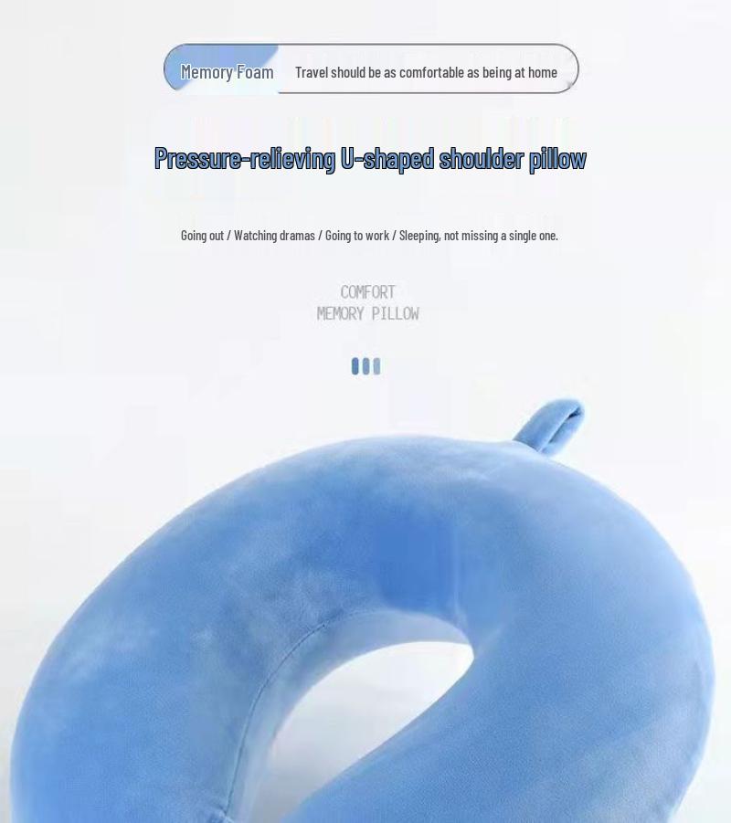Solid Color U-Shaped Neck Pillow for Travel, Car, Office, or Napping - Cervical Support & Customizable Gift Option