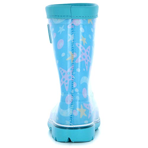 Made in Japan, Rain Boots with Non-Slip Soles, Sizes 14-21cm, Boys and Girls, Kids' RB C65, Sax, 18.0cm, 2E
