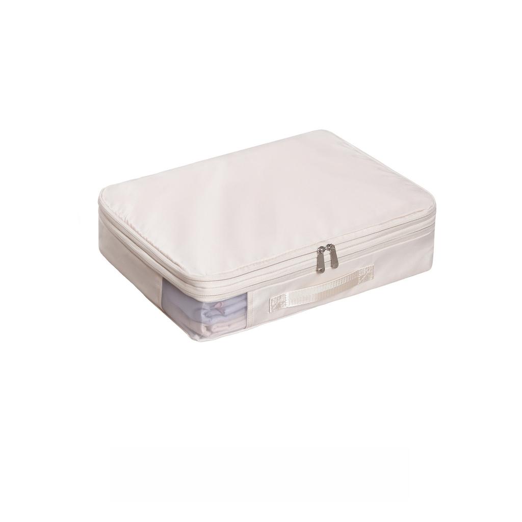 Antibacterial Bed Sheet Organizer Bag, Large Capacity Clothes Storage Box with Window, Quilt Blanket Comforter Storage Bag for Home