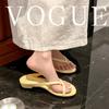 Grape Mother Summer New Simple Thin Strap Pointed Round Head Cover Toe Thick Heel Versatile Outer Wear Cool Slippers Women's Summer