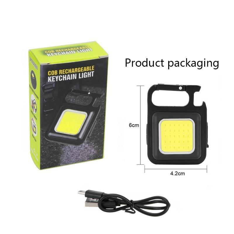 LED Mini Flashlight Super Bright COB LED Keychain Light Outdoor Emergency Camping Pocket Lamp With Tail Magnet Corkscrew