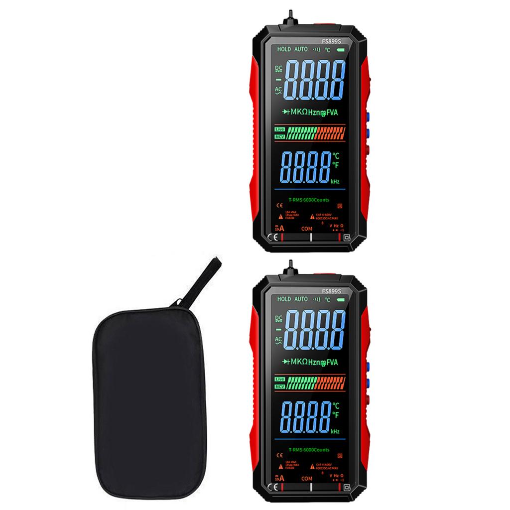FS899S Digital Multimeter with Backlight LCD Display AC/DC Capacitance Meter Measures Voltage Current Resistance Temp Frequency