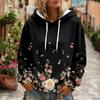 Women's Floral Print Hoodie with Pocket and Long Sleeve Casual Sweatshirt
