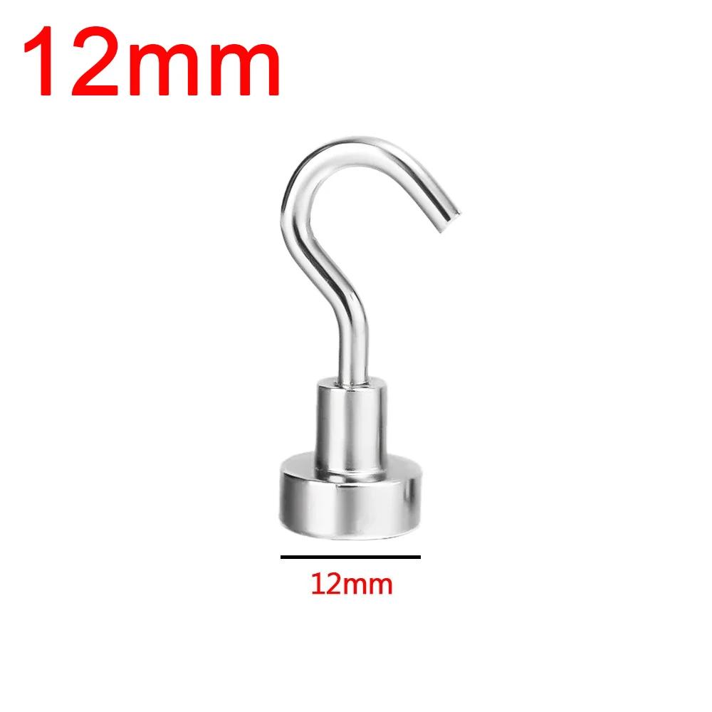 

12/1PCS Металеві міцні магнітні гачки Настінний важкий магнітний гачок Домашня кухня Ванна кімната Зберігання ключів Вішалка для одягу 12 PCS