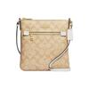 Rowan 21 Classic Presbyopia Zipper Closure Coated Canvas and Smooth Leather Document Bag Shoulder Crossbody Bag Mini Women's Light Khaki