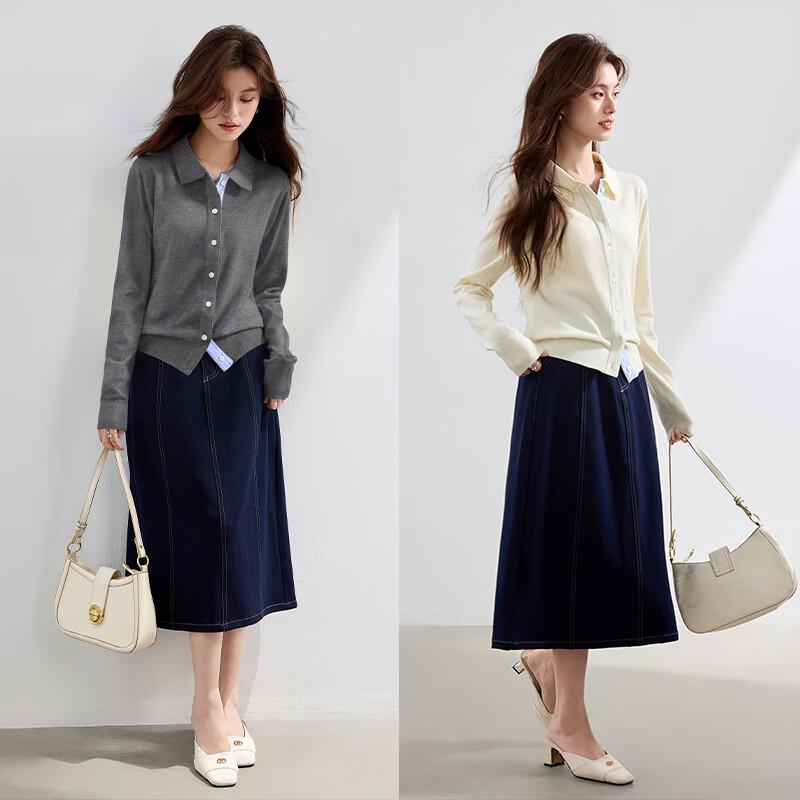 Women s Striped Patchwork Knitted Cardigan L