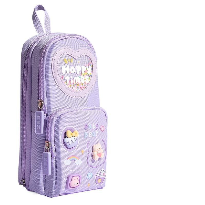 Stylish Backpack Pencil Case for Boys and Girls Large Capacity Pencil Pouch Elementary & Middle School Student Stationery Organizer