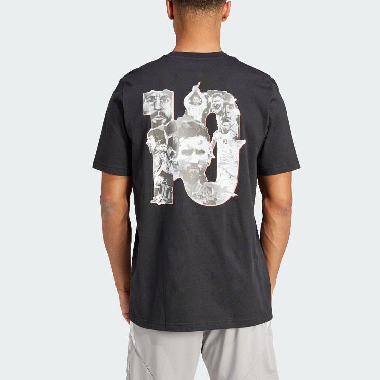 Adidas Messi Football Graphic Tee Men Tops Black IT7080