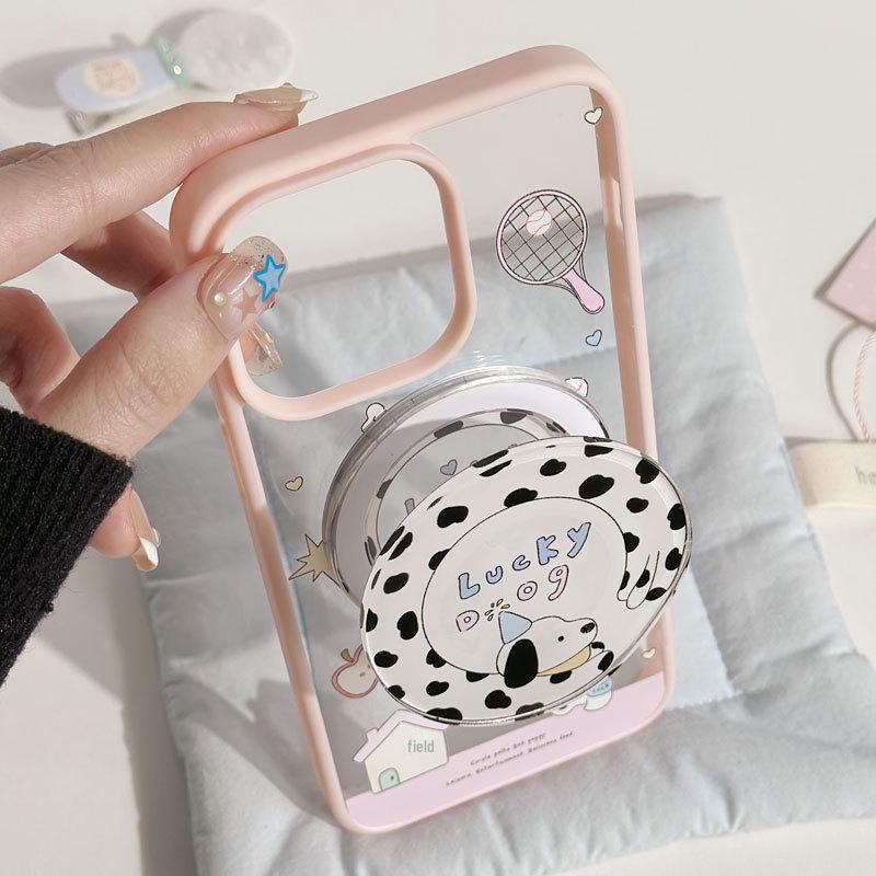 Matowe etui magnetyczne Zhitai na modele iPhone 11-15 i 12-14 Pro Max z kreskówkowym wzorem