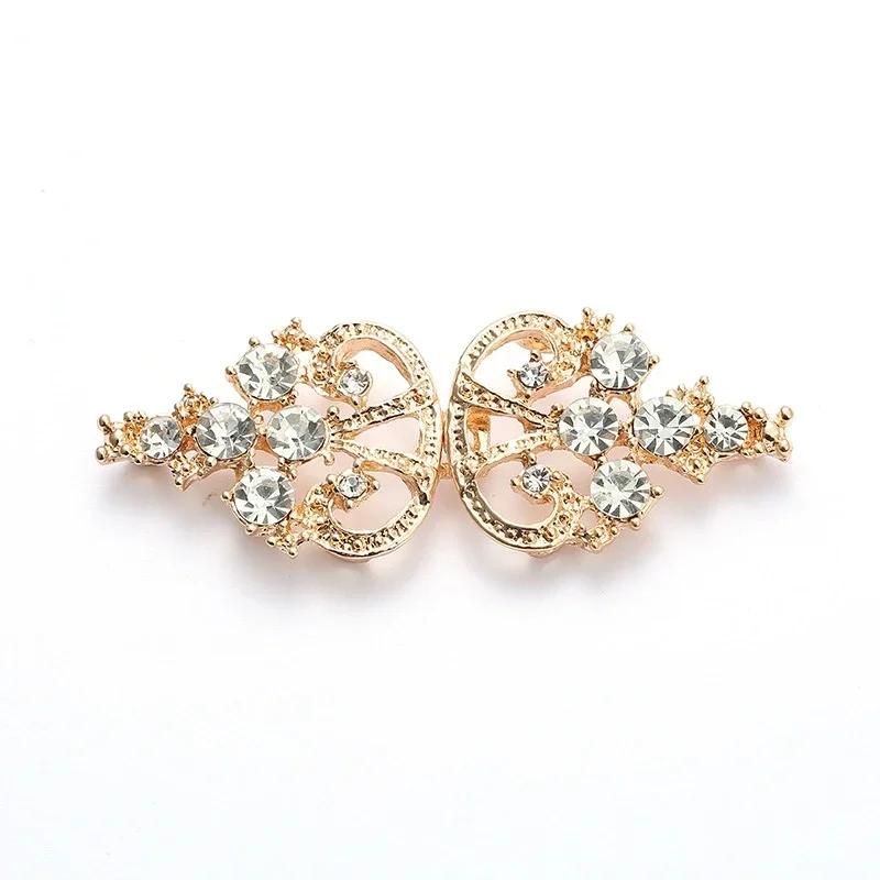 5 Pair Shiny Cheongsam Buckle Brooches Sweater Buttons Clothing Pins Crystal Cardigan Clip Cape Cloak Clasp
