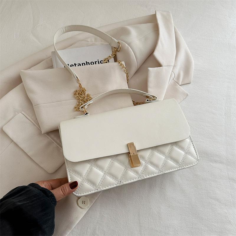 

Bag 2024 summer new simple fashion handbag bag underarm women s bag niche shoulder bag simple messenger bag білий