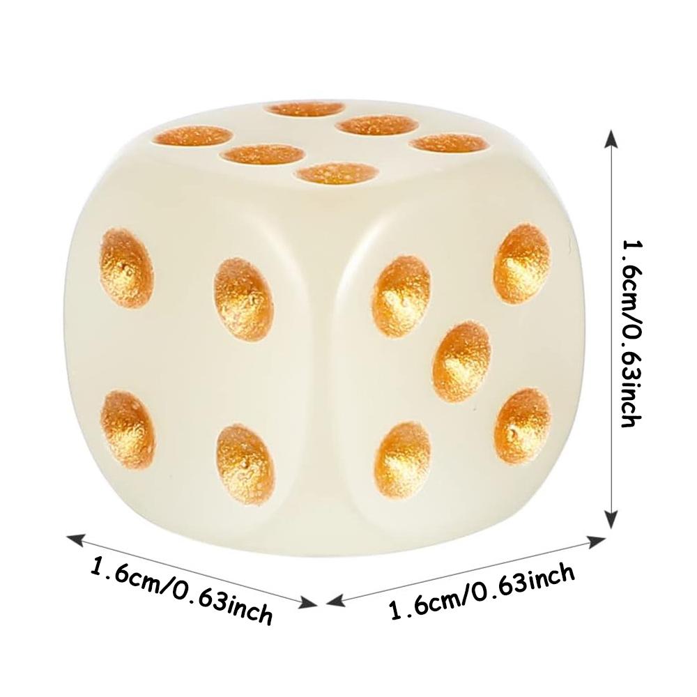 10pcs 16mm Glow in the Dark Dice Green Luminous D6 Dice with Gold Pips, Plastic Standard Size Game Dice Table Games Party Favors
