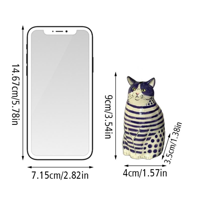 1PC Cute Resin Dotted Cat Vase Polka Dot Cat Shape Vase Cat Vase Tiny Animal Vases Funny