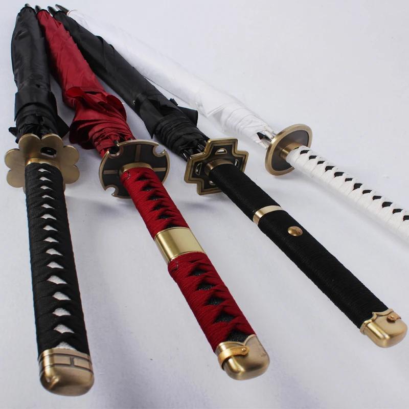 Alleiniger Zoro Katana Regenschirm Schwert Regen Schwarzer Sonnenschirm Roronoa Zoro Anime Cosplay Requisite Echtes Japanisches Katana Säbel Regenschirm Sonnenschirm