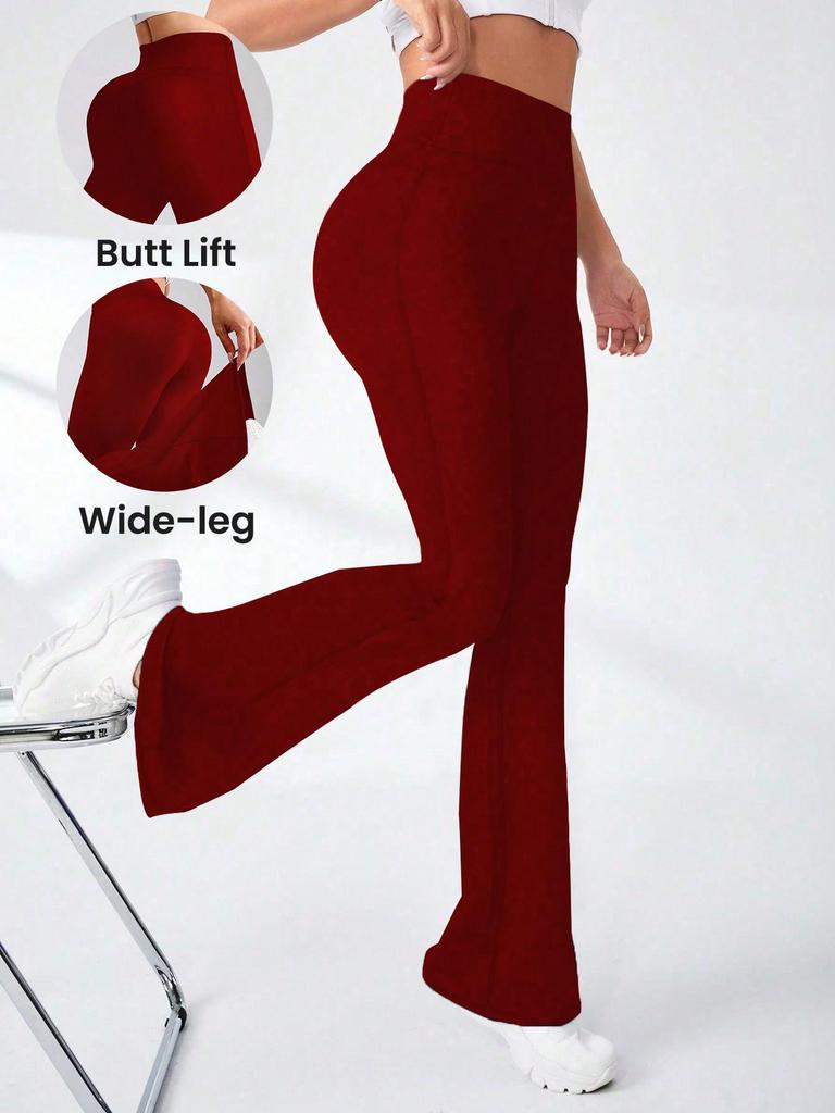 Leopard Print High-Waist Flared Yoga Pants - Wide Leg Streetwear Pilates Fitness Trousers